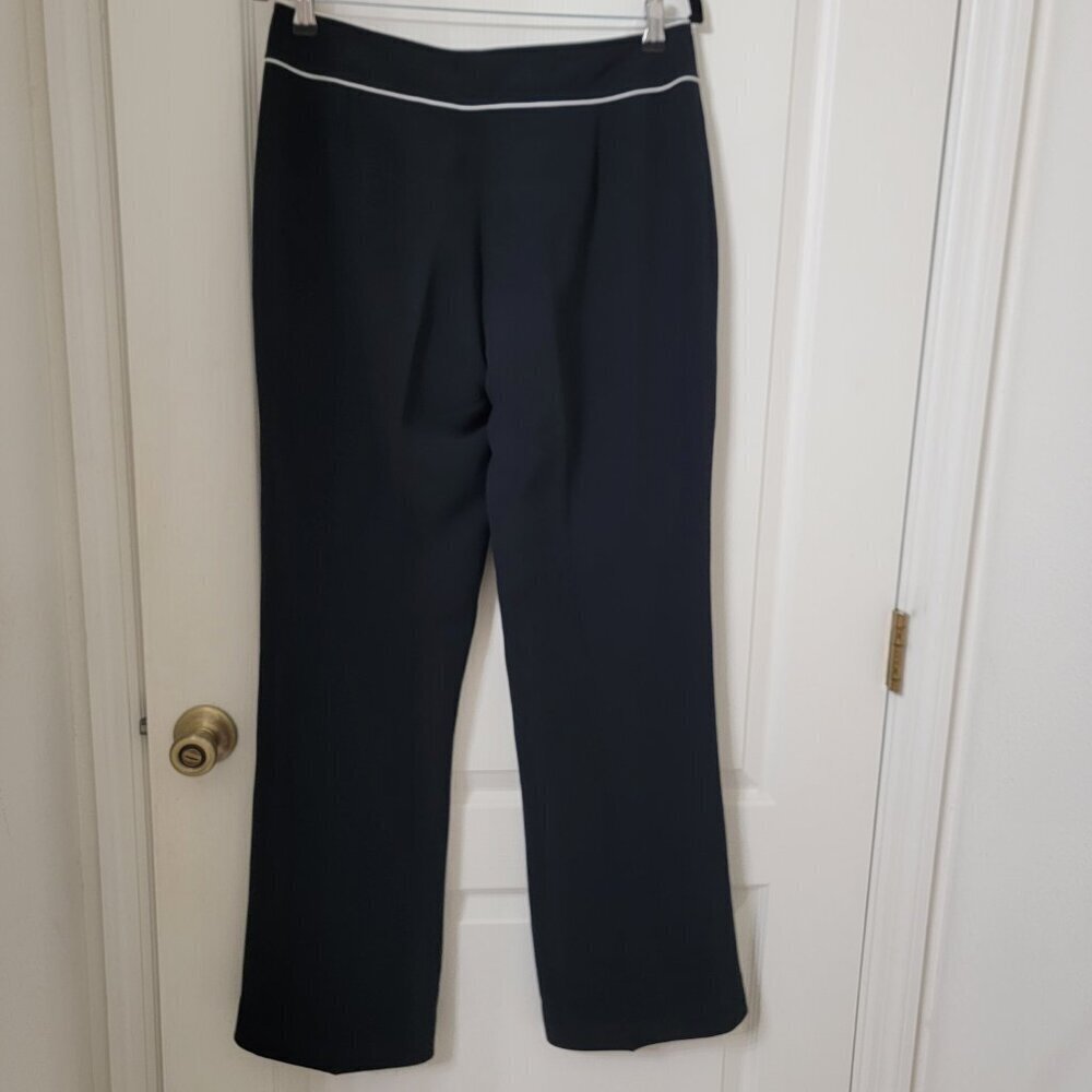 Tahari ASL Size 10 Black w/ White Trim Trouser Dress Pants Gently Used Condition - Picture 4 of 13